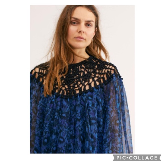 Free people Frock boho Dress Cobalt Blue XS NWT - Picture 2 of 9